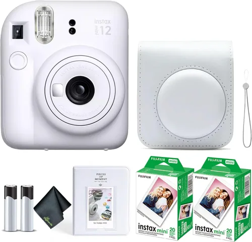 Miniatura 13 de Cámara instantánea Fujifilm Instax Mini 12 en color rosa floreciente, paquete de película Fuji Instax Mini (20 hojas) + estuche de transporte