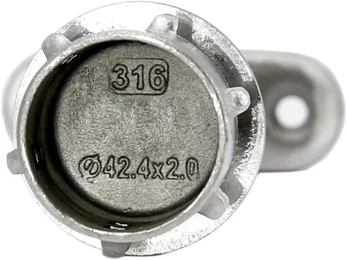 Miniatura 3 de Acero inoxidable 316 grado 1-5/8" OD poste montaje fijo 1-5/8" radio soporte barandilla apoyo, acabado satinado (SH-342)