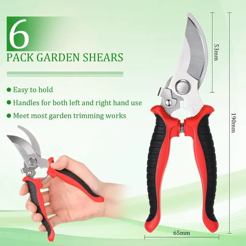 Miniatura 3 de 6 tijeras de podar de jardín resistentes a granel, tijeras de jardinería de acero inoxidable, tijeras de jardinería de mano, podadoras manuales