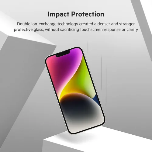 Miniatura 4 de Belkin UltraGlass - Protector de pantalla para iPhone 14, iPhone 13 Pro, fácil aplicación con bandeja guía de instalación, protector de pantalla