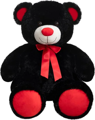 Miniatura 9 de Enorme Oso de Peluche Animal de Peluche Oso de Peluche Gigante con Lazo de Cinta Roja Juguete de Peluche de Día Regalo para Novia y Niños 36 Beige