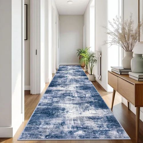 Miniatura 660 de IOHOUZE Alfombra abstracta lavable de 3 x 12 pies para pasillos, antideslizante para cocina, camino de entrada de lana sintética para interiores