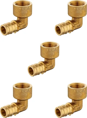 Miniatura 16 de Paquete de 2 accesorios de latón de expansión EFIELD Pex A de 1/2 x 1/2 pulgadas, codo hembra NPT para conexión de tubo Pex-A, ASTM F1960