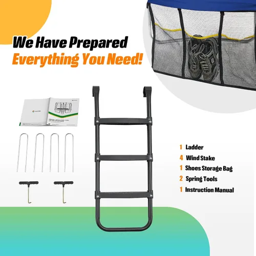 Miniatura 8 de Exacme Trampolín rectangular de 7 x 10, 8 x 12, 9 x 14 pies, para niños, dobles aberturas de cerramiento, trampolín rectangular pequeño para Azul
