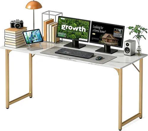 Miniatura 38 de BestOffice Escritorio para computadora, escritorio de oficina en casa, estilo moderno y simple para oficina en casa, estudio y escritura