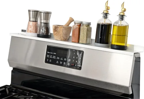 Miniatura 13 de StoveShelf Estante magnético de 24 pulgadas de longitud de apartamento con acabado de acero inoxidable para estufa de cocina, solución