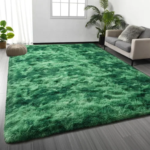 Miniatura 14 de Deerhoo - Alfombra de área, estilo shag, 4 x 6 pies, con teñido anudado, alfombra mullida y ultrasuave para sala de estar, alfombra de pelo