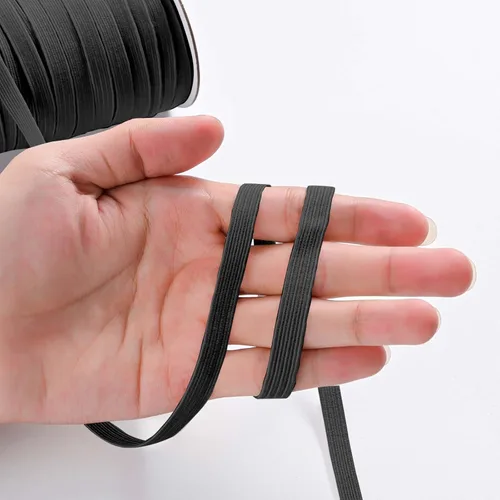Miniatura 5 de XKDOUS Banda elástica para costura, 3/8 pulgadas, 50 yardas, bandas elásticas de punto negro, cordón elástico alto para coser cintura y pantalones