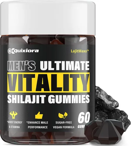 Shilajit - Gomitas para hombres | Shilajit para hombres – Más de 85 minerales traza y ácido fúlvico | Suplemento Shilajit | 60 gomitas