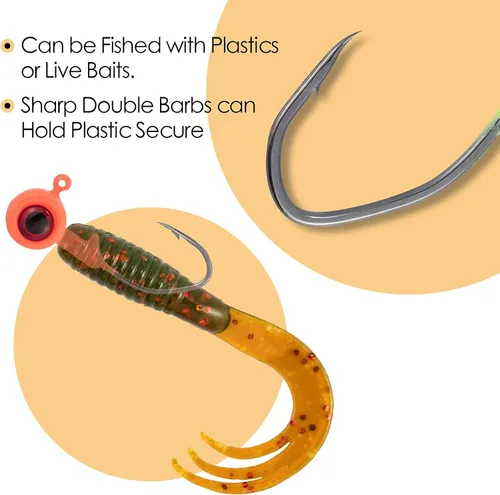 Miniatura 6 de Dr.Fish Crappie Jig 3D Ojos Pesca Jig Cabeza de Agua Dulce Crappie Trucha Panfish Gancho Bass Pesca Señuelo 1/32oz 1/16oz 1/8oz Blanco