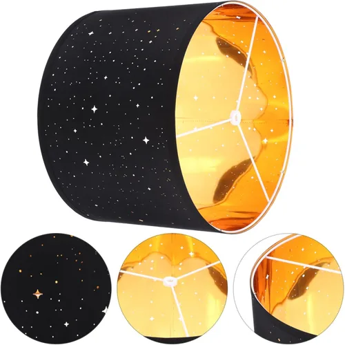 Miniatura 8 de Pantalla de lámpara de mesa, pantalla de repuesto para lámpara de tambor estrellado, pantalla de barril de estrella, clip, cubierta de luz