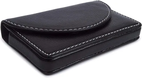 Miniatura 4 de Funda de piel para tarjetas con cierre magnético, Piel Negro