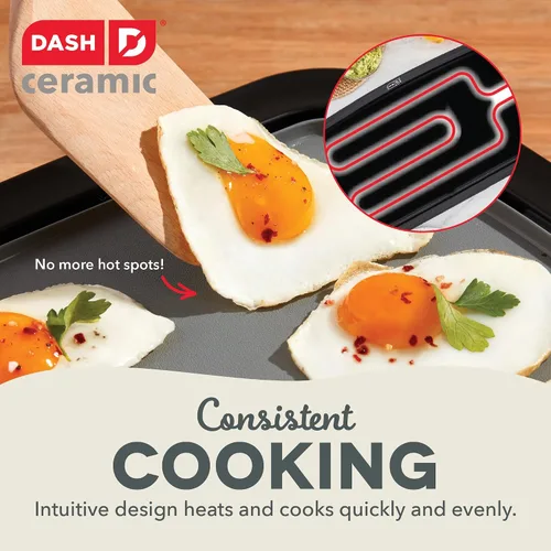 Miniatura 4 de DASH Everyday plancha eléctrica de cerámica para panqueques, hamburguesas, quesadillas, huevos y otros desayunos, almuerzos y aperitivos sobre