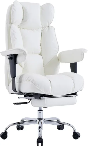 Miniatura 14 de Efomao Silla de Oficina Grande y Alta 400lbs - Sillas de Oficina Ejecutivas con Reposapiés, Silla de Computadora de Cuero PU Resistente