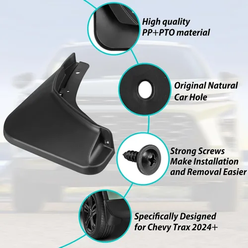 Miniatura 3 de Aletas de barro compatibles con Chevrolet Trax 2026 2025 2024, protectores de barro, 4 protectores de guardabarros compatibles con accesorios Chevy