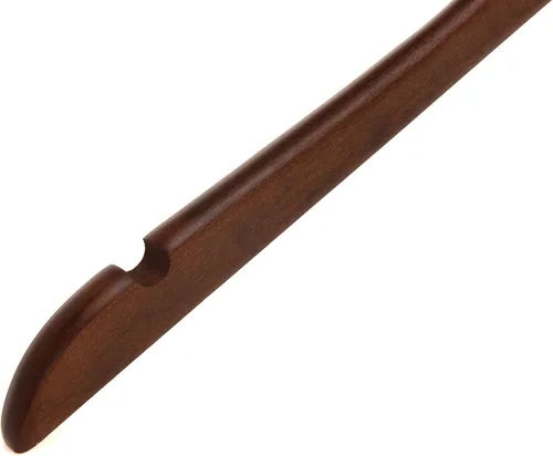 Miniatura 6 de Perchas de madera semicurvadas de calidad, paquete de 10 perchas de madera maciza con acabado liso con gancho giratorio, chaqueta, pantalón, perchas