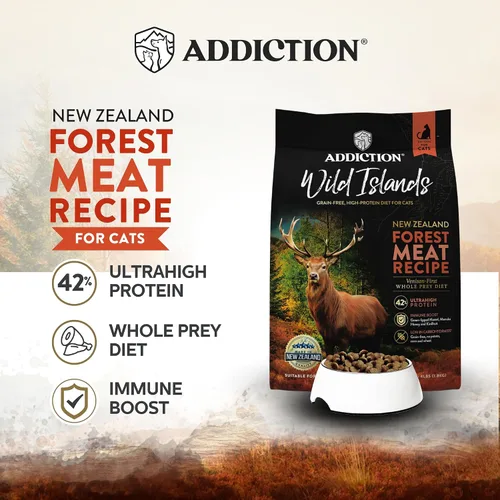 Miniatura 2 de Addiction Wild Islands Forest Meat - Alimento seco para gatos, receta de venado premium con fórmula alta en proteínas y sin granos para la nutrición