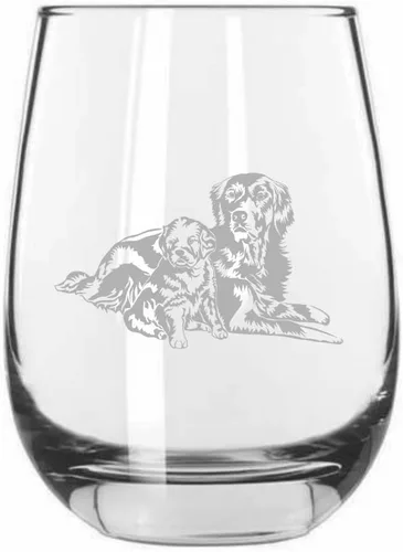 Miniatura 483 de Sakhalin Husky Dog - Copa de vino grabada personalizada de 15.25 onzas sin tallo