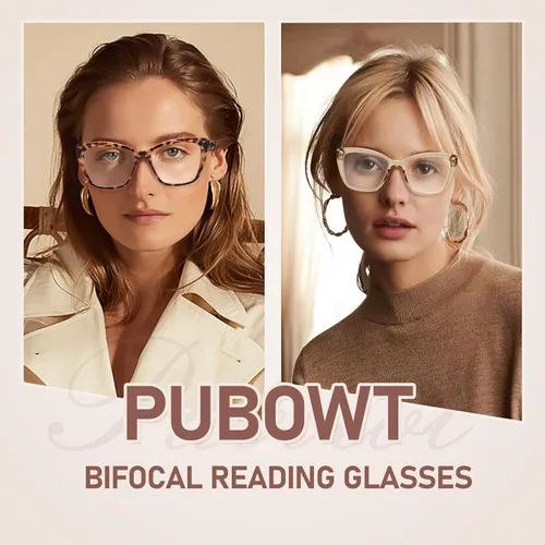 Miniatura 2 de Gafas de lectura bifocales para mujer, ojo de gato, de gran tamaño, bloqueo de luz azul, para lectores de computadora, gafas de diseñador Bifocales