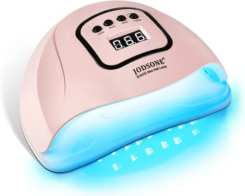 JODSONE Lámpara de uñas U V rosa para esmalte de uñas de gel Luz de manicura con 4 temporizadores y sensor automático Secador de uñas Luz LED de