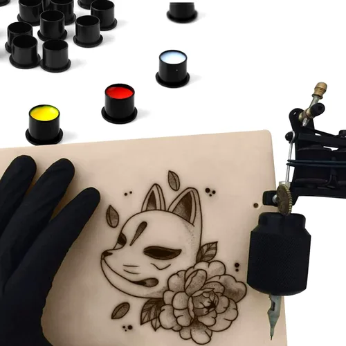 Miniatura 6 de Autdor - Tapas de tinta para tatuajes, 300 unidades, tazas con base de pigmento, tazas #11, pequeñas #14, medianas #17, grandes para accesorios