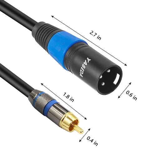 Miniatura 4 de YABEDA Cable RCA a XLR, cable de interconexión de micrófono estéreo de alta fidelidad macho a doble XLR macho de alta fidelidad, cable