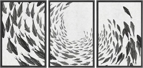 Miniatura 65 de SIGNWIN Lienzo enmarcado para pared, juego de arte tranquilo con reflejo de lago, acuarela, montaña y agua, ilustraciones modernas, arte abstracto