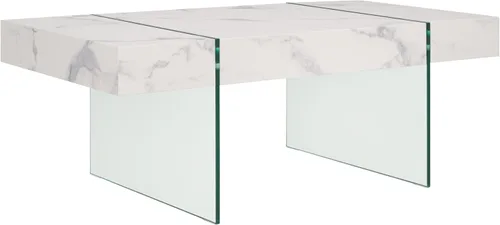 Miniatura 9 de Safavieh Página de inicio Jacob Mesa de centro con patas de vidrio y blanco Blanco/Vidrio
