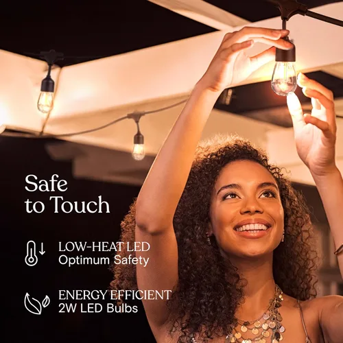 Miniatura 3 de Brightech Ambience Pro - Guirnalda de luces LED de 105 pies, iluminación de patio de grado comercial de 1 W, impermeable para exteriores