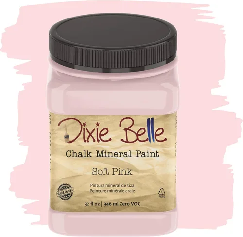Miniatura 143 de Dixie Belle Paint Company - Pintura con acabado de tiza para muebles, color negro (Caviar), 1 galón, 128 fl oz, pintura mineral color rosa intenso