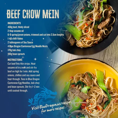 Miniatura 4 de Blue Dragon Nidos finos de fideos de huevo cantonés, 10.58 onzas (paquete de 1) cuatro ingredientes simples Pre-porciones en 6 nidos Apto