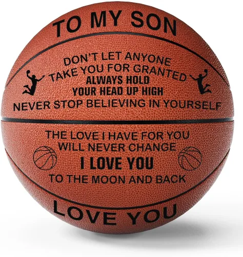 Miniatura 10 de KAAYEE Baloncesto grabado para nieto, baloncesto grabado para hijo de parte de mamá papá, regalos de baloncesto personalizados de 29.5 pulgadas