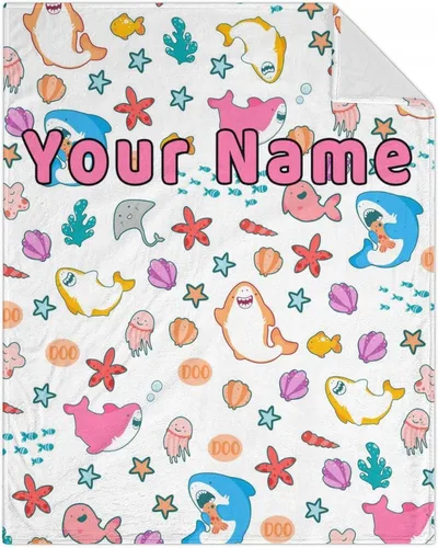 Miniatura 26 de Manta de tiburón para niñas, tamaño de regazo de 30 x 40 pulgadas, manta de felpa suave y peluda para regalo, manta blanca bonita para cama, sofá