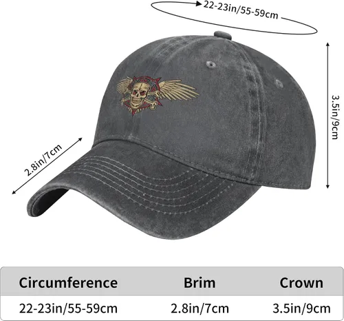 Miniatura 8 de Cowboy Hat Trendy Hats for Man and Women Djustable Four Season Outdoor Baseball Cap of Hell Skull with Angel Deep Heather
