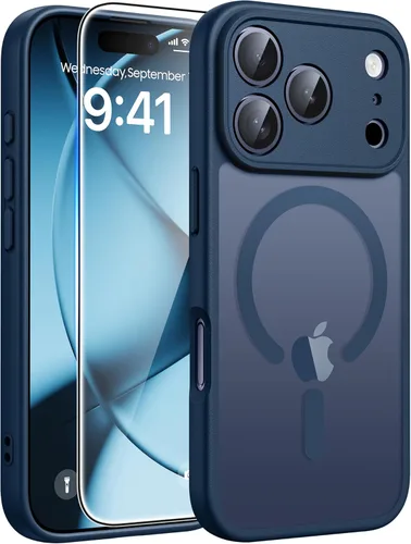 Miniatura 51 de FNTCASE Funda para iPhone 13 Pro: Fundas magnéticas translúcidas mate delgadas con protector de pantalla de vidrio templado
