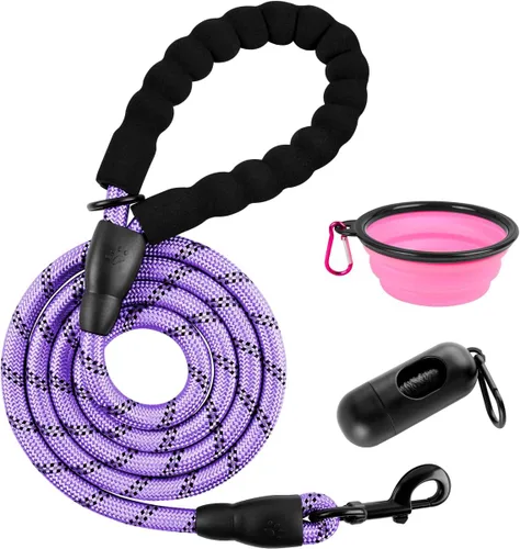 Miniatura 18 de BARKBAY Correas de perro para perros grandes, correa resistente de 4/5/6 pies con cómodo mango acolchado e hilos altamente reflectantes para perros