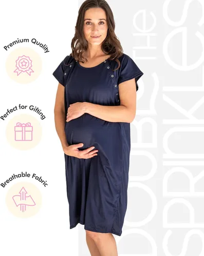 Miniatura 4 de DOUBLE THE SPRINKLES Labor & Delivery Gown - Maternity Birthing Robe for Moms - Comfortable Nursing & Feeding Access