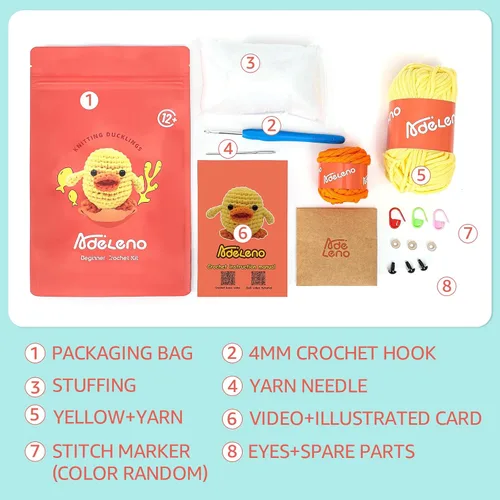 Miniatura 3 de Adeleno Kit de ganchillo para principiantes, kit de ganchillo para principiantes con video tutorial paso a paso, tarjetas ilustradas más
