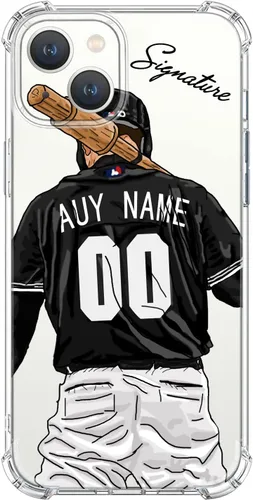 Miniatura 10 de Funda de béisbol transparente con nombre y número personalizados para iPhone 17 Air 16 15 Pro Max 14 13 Mini 12 11 Xs Xr SE3 8 7 6 Plus, con 4