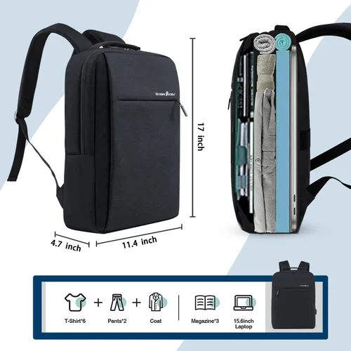 Miniatura 6 de Mochila de viaje para laptop de camuflaje para hombres y mujeres, resistente al agua, duradera, bolsa delgada para laptop de negocios, bolsa ligera