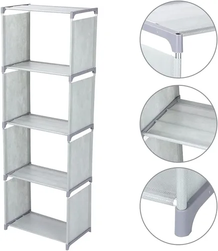 Miniatura 6 de JUOPZKENN Estanterías, estantería abierta, organizador de almacenamiento, estante de plástico para libros, estantería portátil vertical
