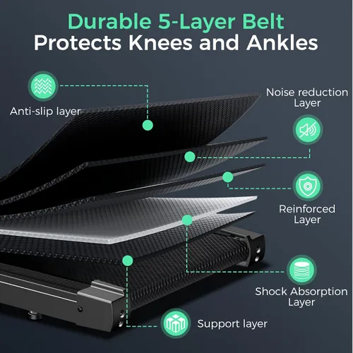 Miniatura 6 de Foldable Treadmills for Home, 3.0HP Walking pad Treadmill with Handle Bar, Portable Electric Treadmill with Handles, 12 Preset Programs, LED Display