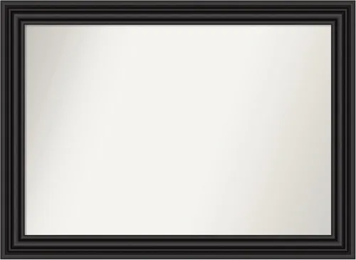 Miniatura 418 de Amanti Art Espejo personalizado, espejo de baño negro puente, espejo de pared o espejo de tocador de baño sobre el fregadero (26 x 26 pulgadas)