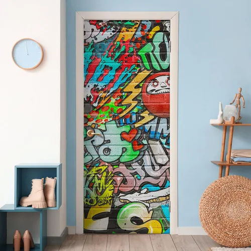 Miniatura 43 de SIGNFORD - Papel tapiz de colorido diseño de graffiti, removible para dormitorio o sala de estar, 100 x 144 pulgadas Graffitis-1911-m04