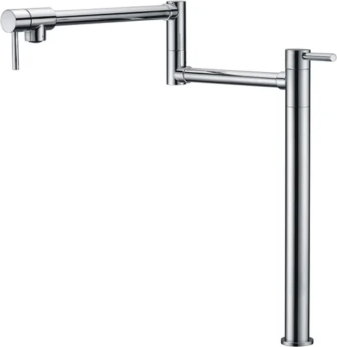 Miniatura 15 de SUMERAIN Grifo de llenado de ollas de montaje en pared, grifo de cocina de bronce aceitado, oscilación de doble articulación y palancas de cierre