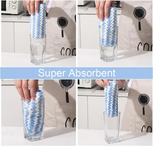 Miniatura 6 de Paquete de 12 trapos de limpieza de cocina de microfibra súper absorbentes, paños de limpieza para platos, multiusos, reutilizables, para polvo