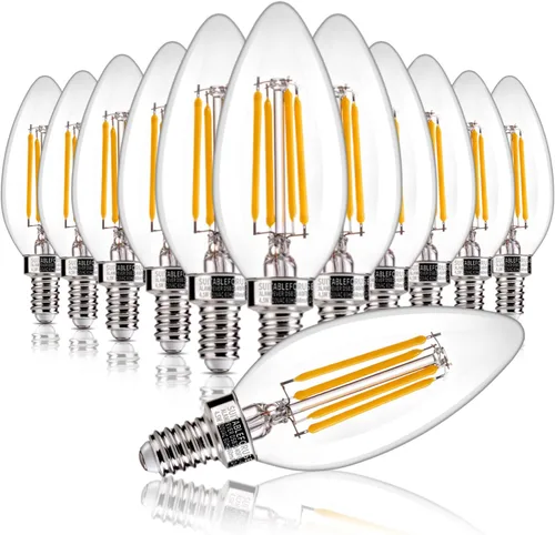 Miniatura 19 de ALAMPEVER Paquete de 6 bombillas para lámpara de techo, equivalente a 40W, foco E12 de candelabro, foco LED regulable de 330 lm, 2200 K blanco