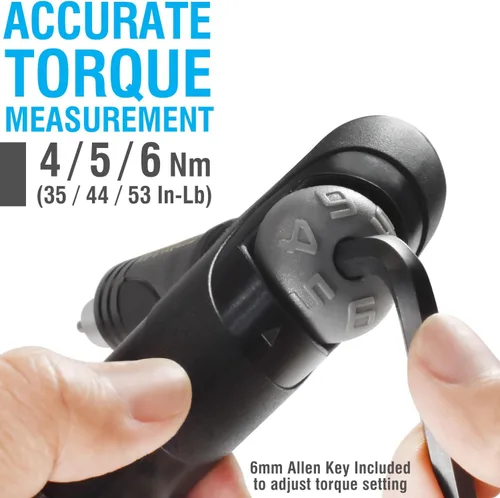 Miniatura 2 de MARQUE Llave dinamométrica ajustable para bicicleta – 4, 5, 6 Nm dial portátil mini bicicleta multiherramienta herramienta Allen herramienta clave