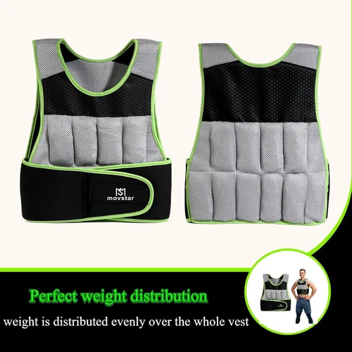Miniatura 6 de Chaleco con peso ajustable para mujeres y hombres con diseño reflectante de 10 libras, chaleco de entrenamiento de 20 libras para entrenamiento