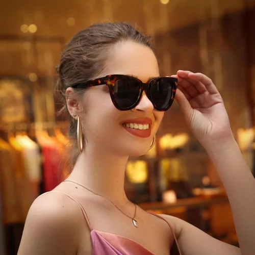Miniatura 6 de Dollger Gafas de sol retro de ojo de gato para mujer y hombre, estilo vintage, cuadrado, tortuga, concha, moda